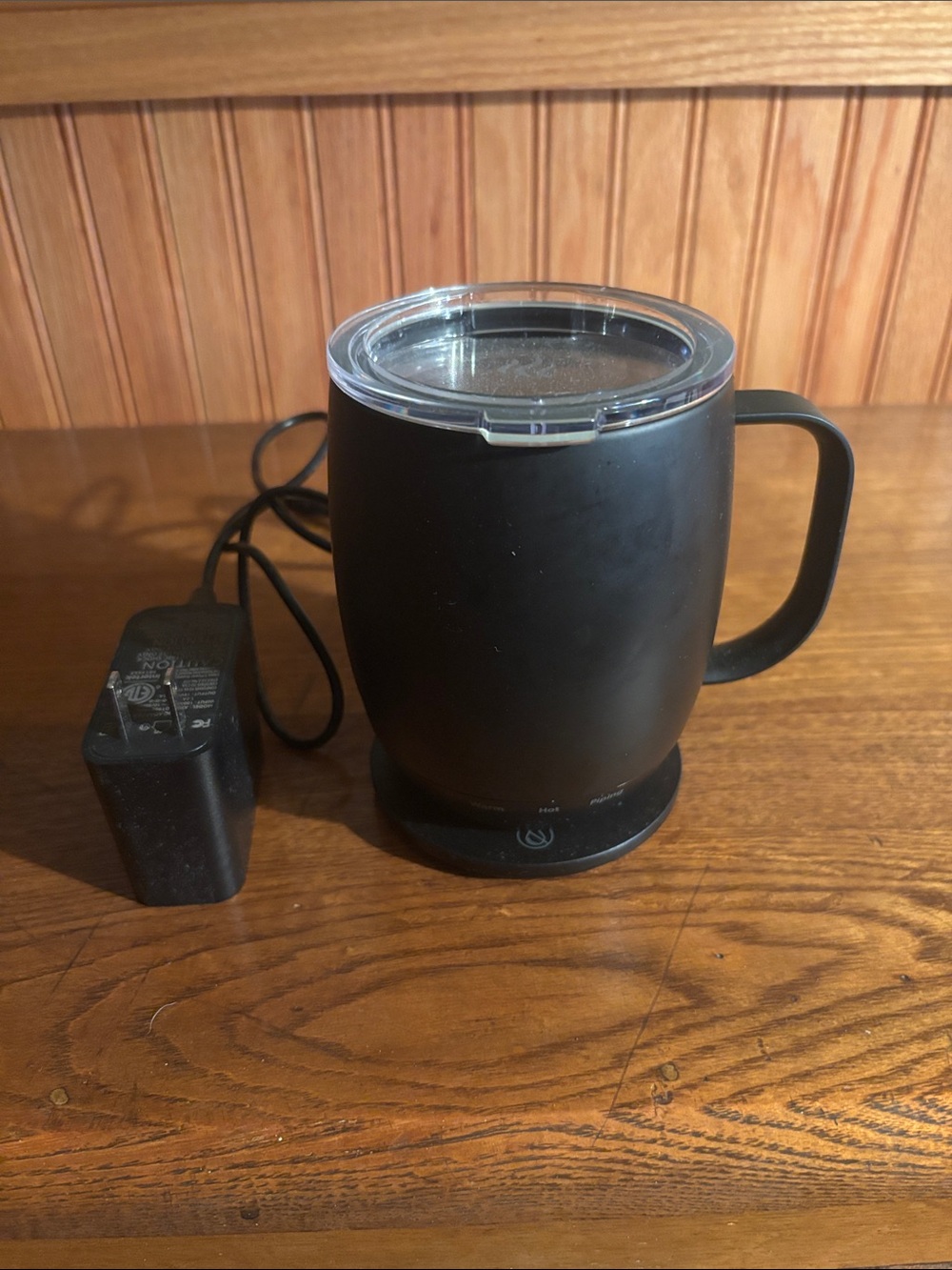 Electric Black Travel Mug with Clear Lid